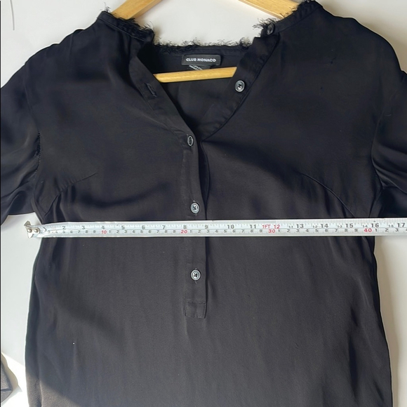 club monaco Black Ruffled Blouse top - Picture 7 of 8